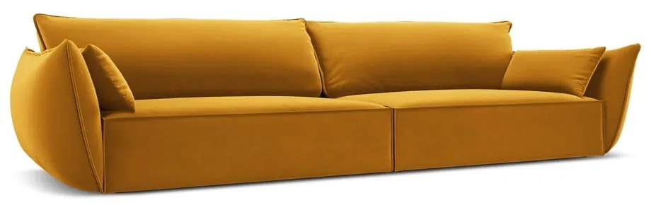 Musztardowa aksamitna sofa 248 cm Vanda – Mazzini Sofas