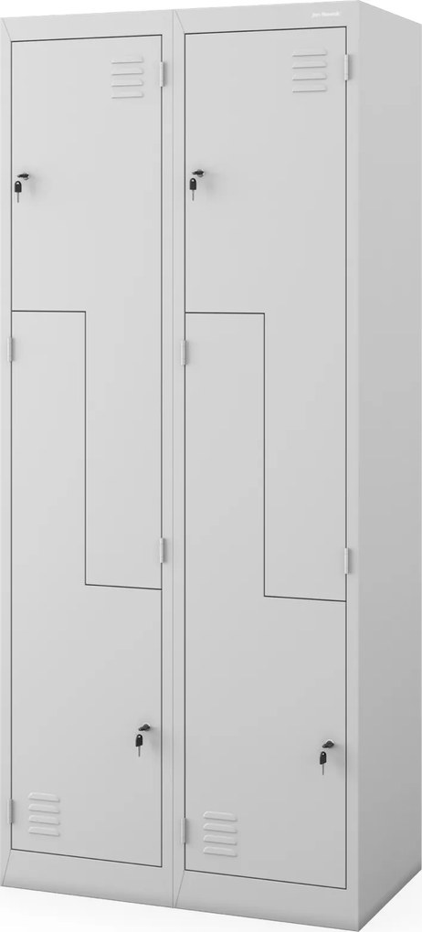Szafa socjalna czterokomorowa Julia 80x45x185 cm szara