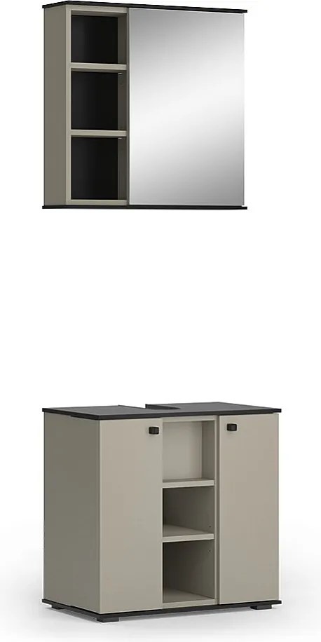 Zestaw mebli łazienkowych szary 60x37x59 joli