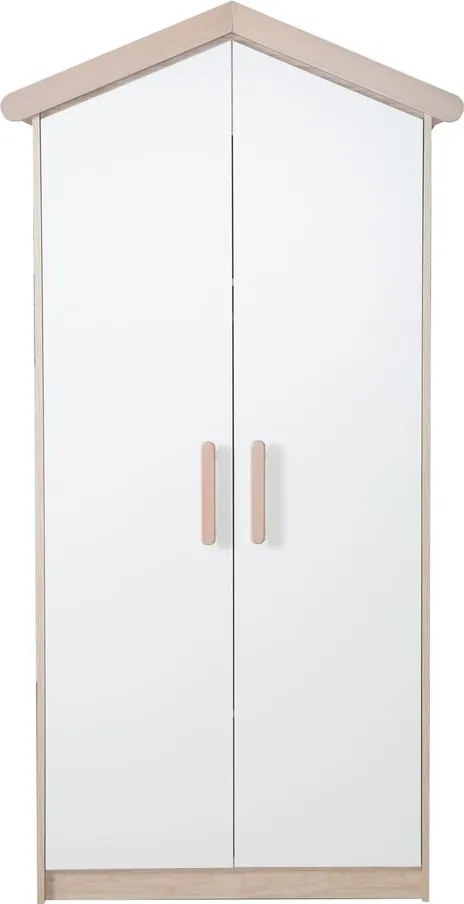 Biało-naturalna szafa dziecięca w dekorze dębu 96x190x50 cm Cabane – Roba