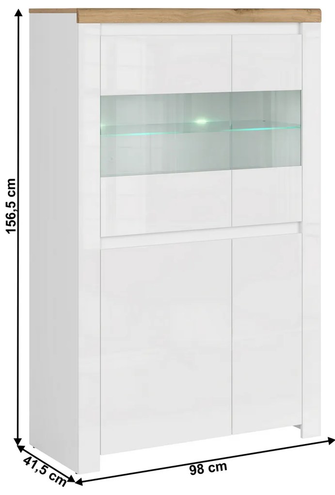 Szafka VILGO 2D2W, błyszczący biały