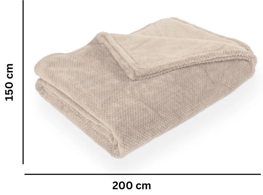 Szarobrązowy koc z mikropluszu 150x200 cm Pippa – Tiseco Home Studio