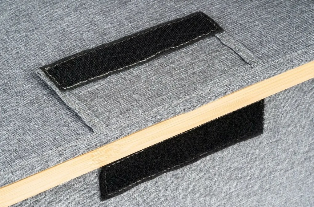 Pojemnik do przechowywania G21 40 x 30 x 15 cm, bambusowy z pokrywką, szary