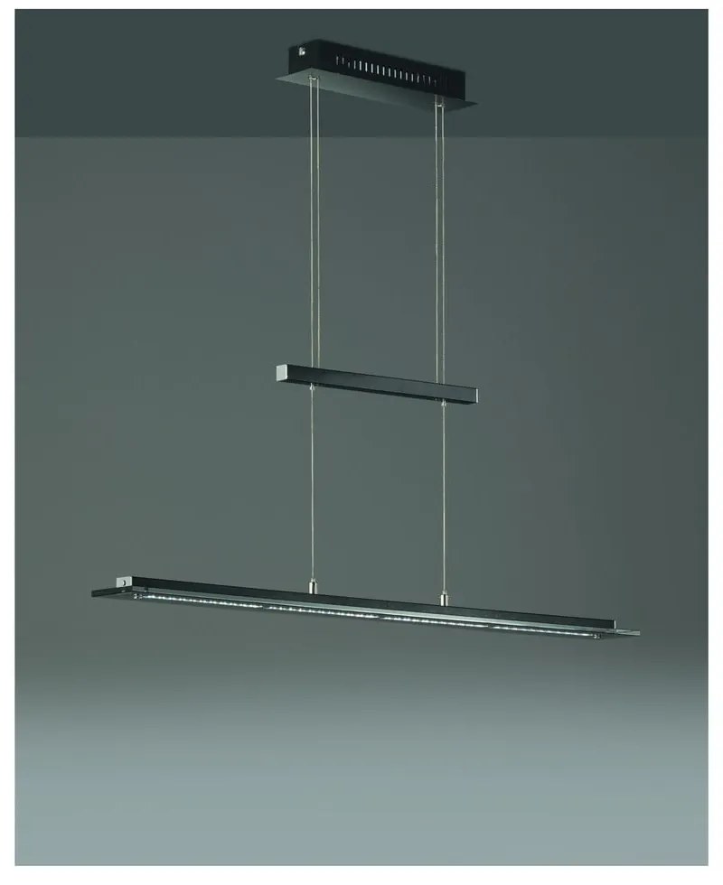Czarna metalowa lampa wisząca LED ze ściemniaczem Tenso – Fischer & Honsel