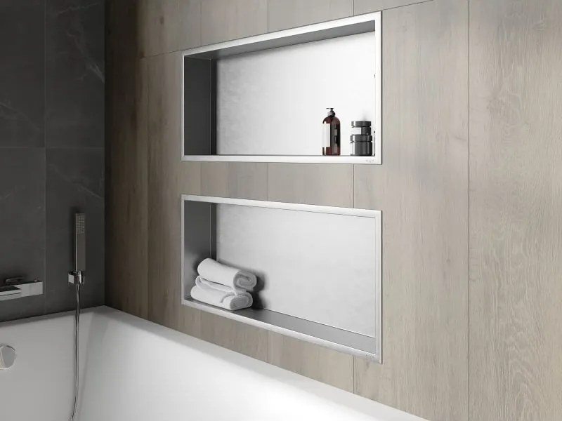Mexen X-Wall-R półka wnękowa z kołnierzem 75 x 30 cm, inox - 1910753010