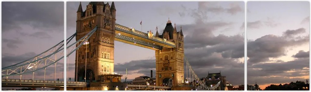 Obraz - Tower Bridge nocą (170x50 cm)