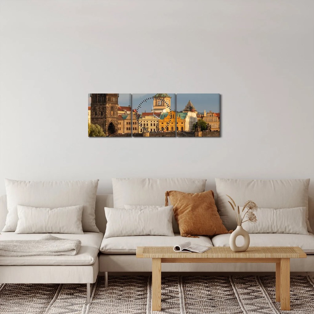 Obraz - Most Karola (z zegarem) (90x30 cm)