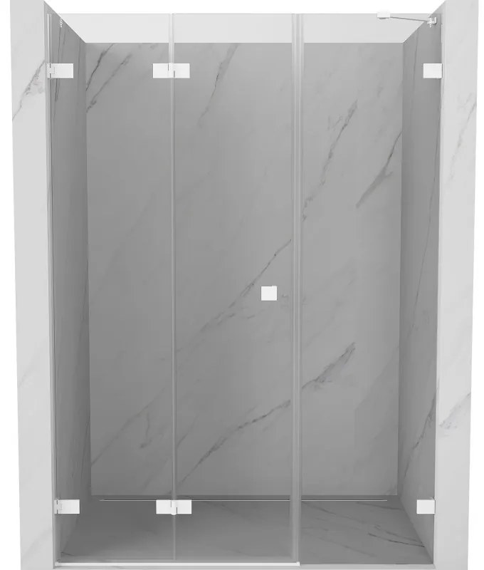 Mexen Lunar-F drzwi prysznicowe składane lewe 150 cm, transparent, białe - 836S-150-050-20-00-L