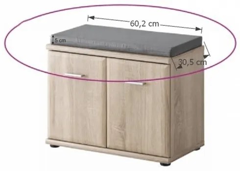 Siedzisko do szafki Mario New F, szary