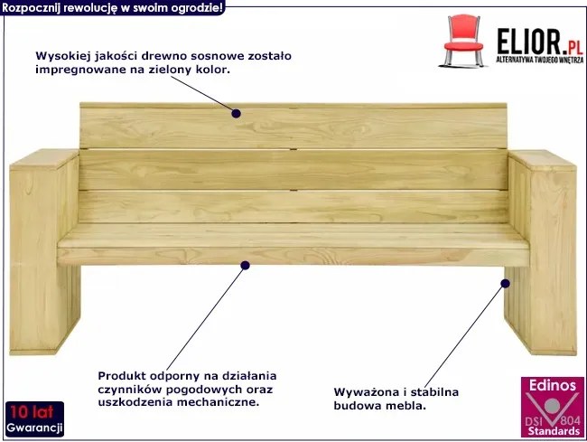 Drewniana ławka ogrodowa K1-G72