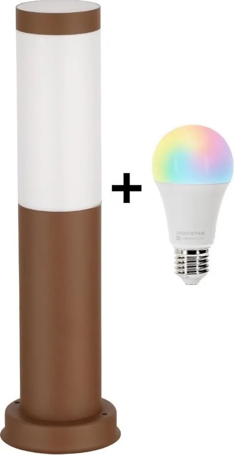 Brilagi - LED RGBW Lampa zewnętrzna 1xE27/15W/230V 40 cm IP44 brązowa