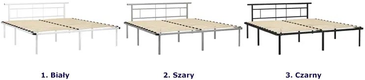 Czarne metalowe łóżko małżeńskie 160x200 cm - Nikel