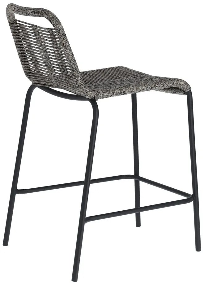 Szary hoker ze stalową konstrukcją Kave Home Glenville, wys. 62 cm