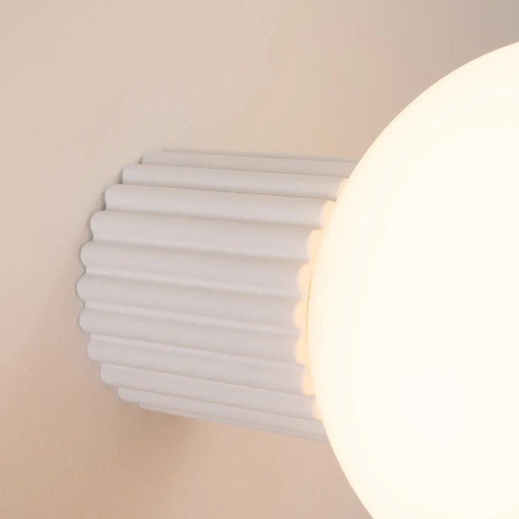 Kinkiet HALO biały IP44 ryflowany SOLLUX  LIGHTING