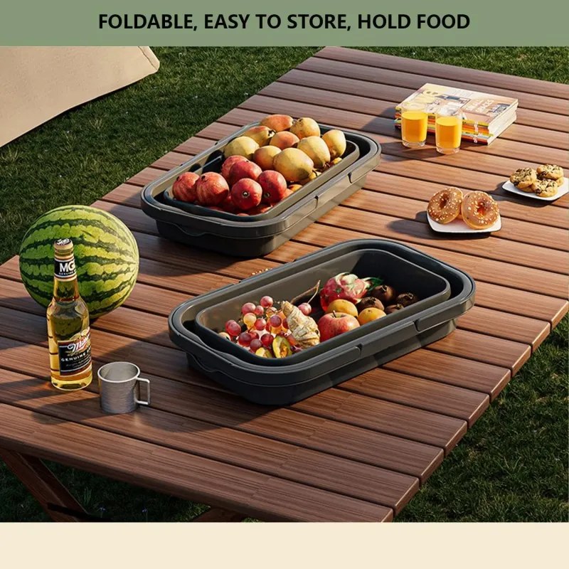 Składany kosz piknikowy TRIGO 3w1, szary