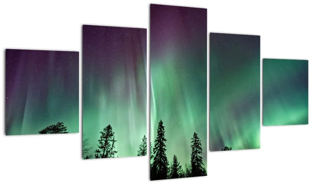 Obraz zorzy polarnej (125x70 cm)