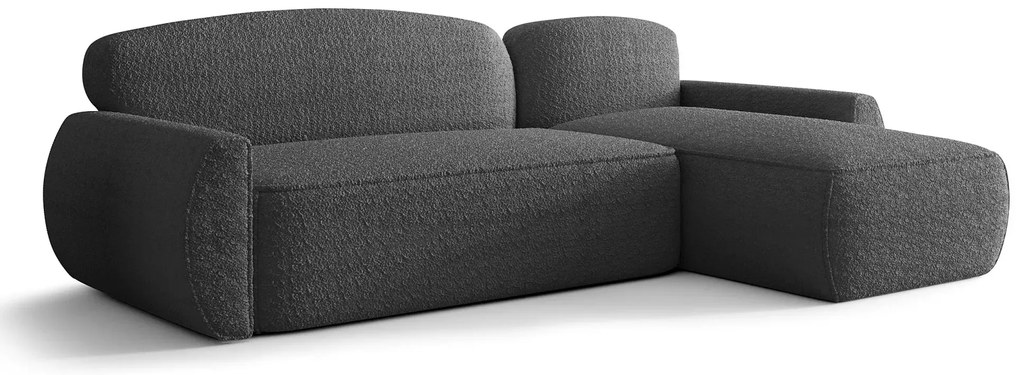 Ciemnoszary rozkładany narożnik L z pojemnikiem C6-C94