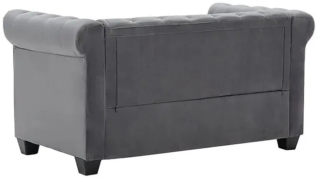 Aksamitna sofa w stylu Chesterfield Charlotte 2Q - szara