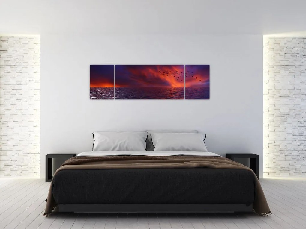 Obraz morza z ptakami (170x50 cm)