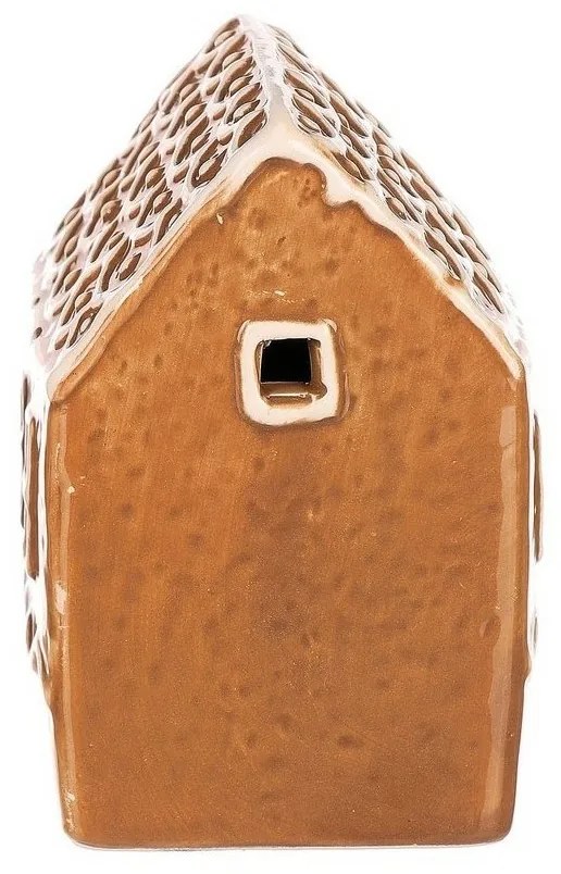 Ozdoby świąteczne Domek piernikowy z oświetleniemLED, ceramika, 9 cm