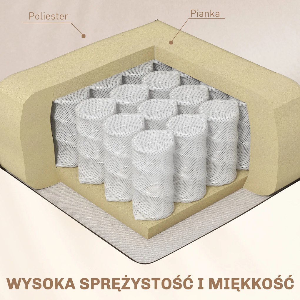 HOMCOM Fotel masujący z funkcją leżenia składany z podnóżkiem i stolikiem beżowy wygodny | Aosom PL