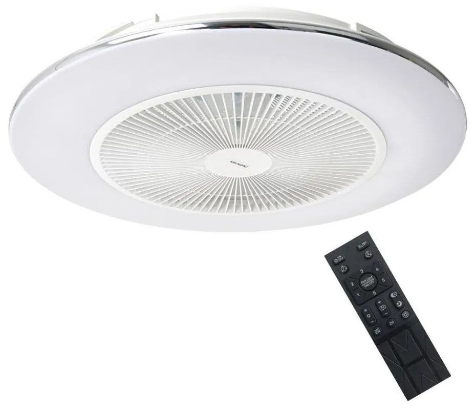 Brilagi - LED Oświetlenie ściemnialne z wentylatorem AURA LED/38W/230V biały + pilot