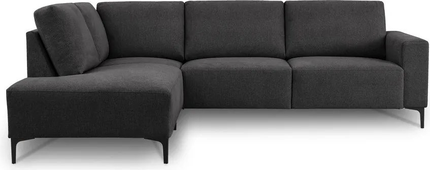 Antracytowy narożnik z tkaniny szenilowej (lewostronny/w kształcie litery L) Fabian – Scandic