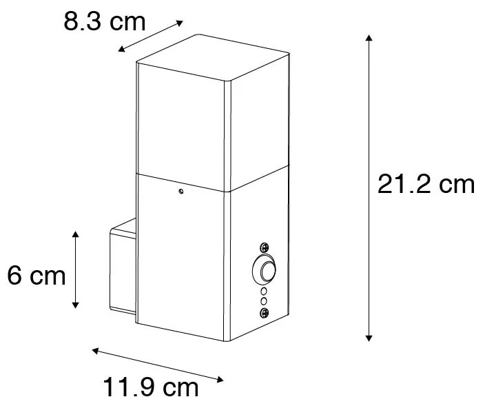 Zewnetrzna Lampa ścienna zewnętrzna czarna IP44 z czujnikiem ruchu - Denmark Nowoczesny Oswietlenie zewnetrzne