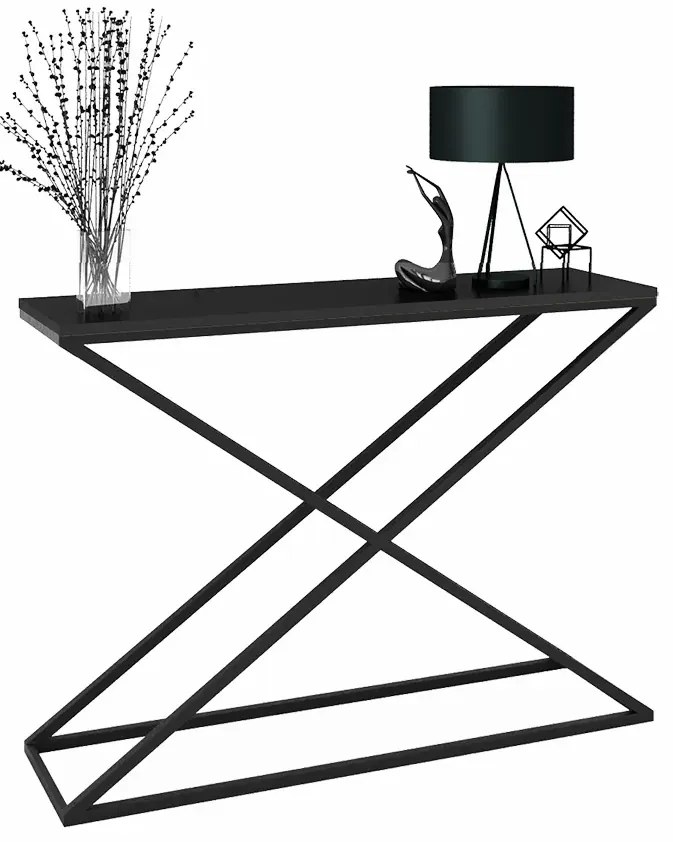 Czarna konsola w stylu loft - Logan 4X