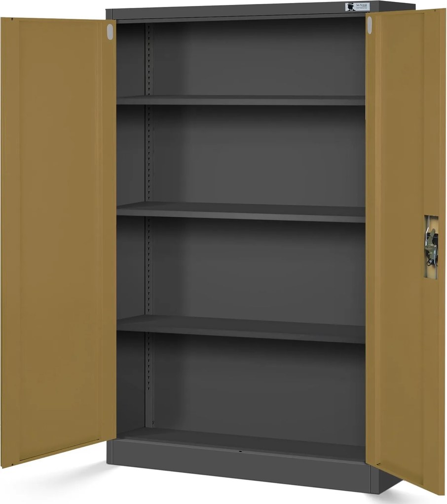 Szafa biurowa Eco Design Kevin 90x40x140 cm antracyt/orzech