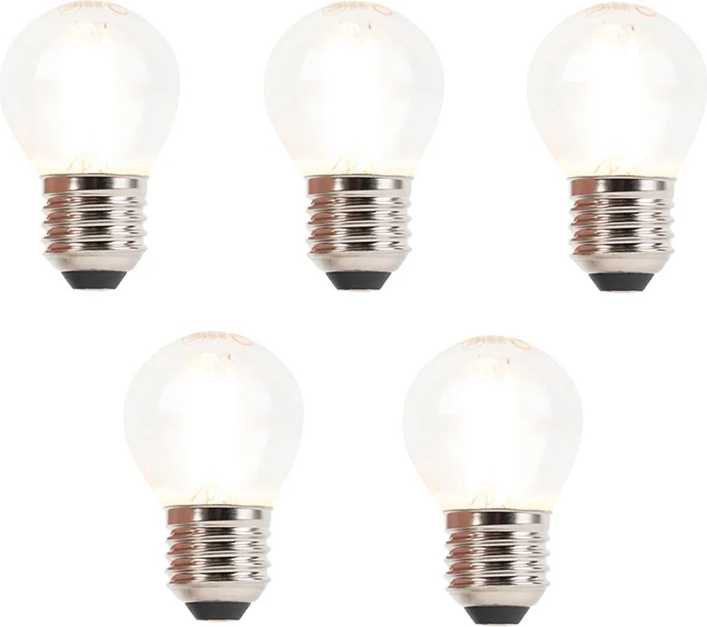 Zestaw 5 żarówek LED Filament Globe E27, ściemnialne, 3W, 250lm, 2700K