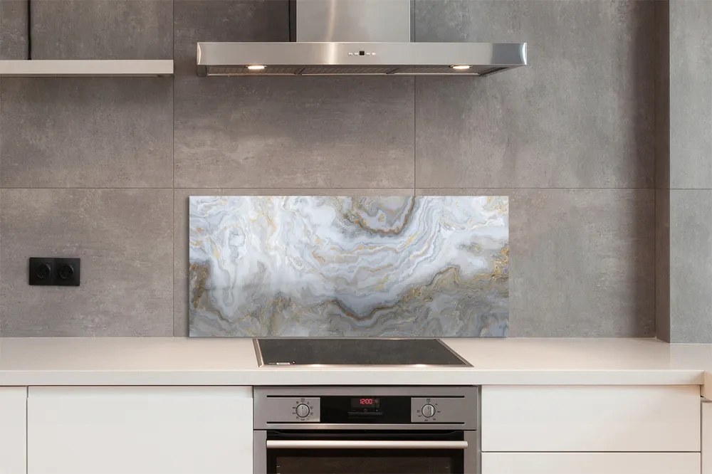 Panel szklany do Kuchni Marmurowe Plamy i Cienie