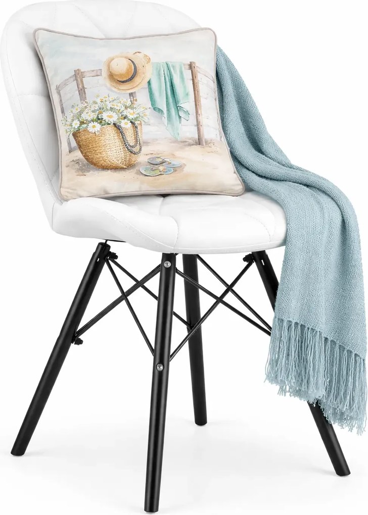 Białe tapicerowane krzesło kuchenne A4-E84