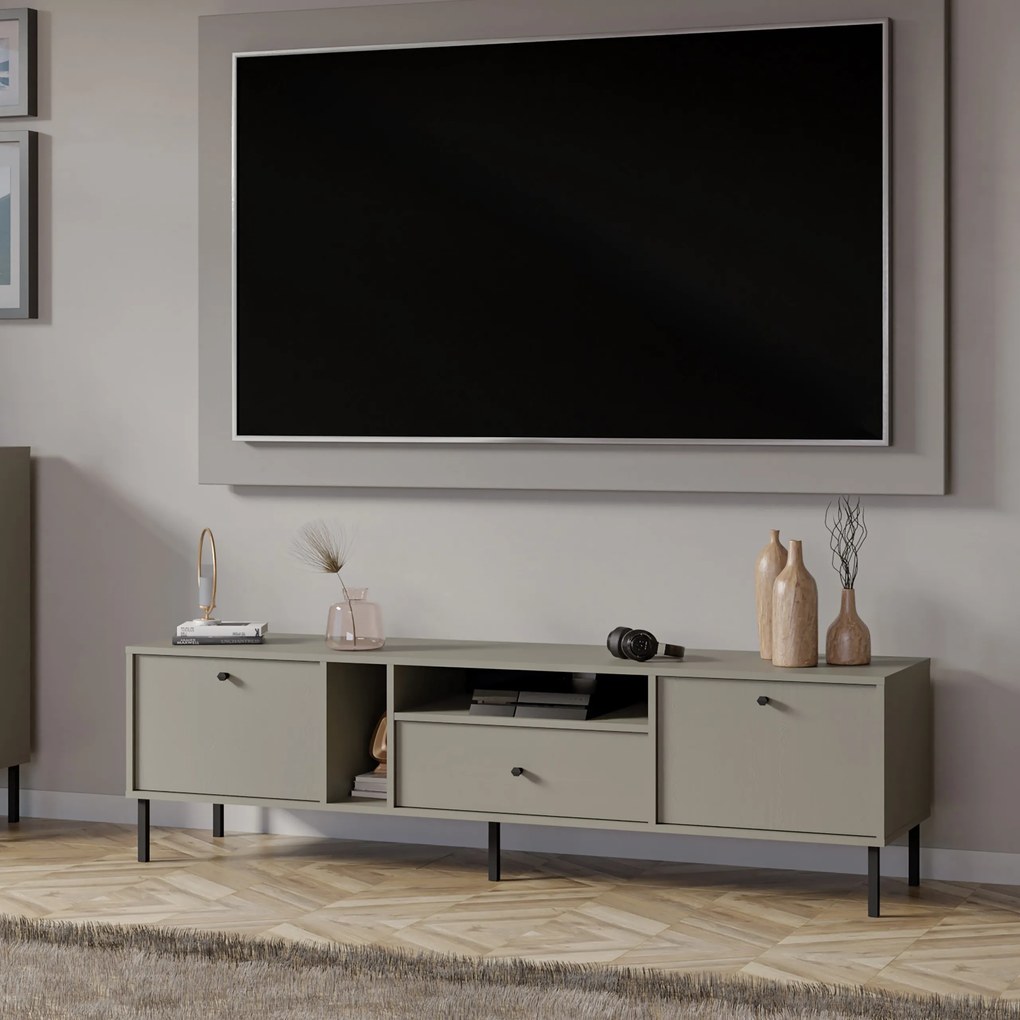 Szafka RTV stojąca TORINO 180 cm do Salonu pod Telewizor 1 Szuflada - Odcienie zieleni
