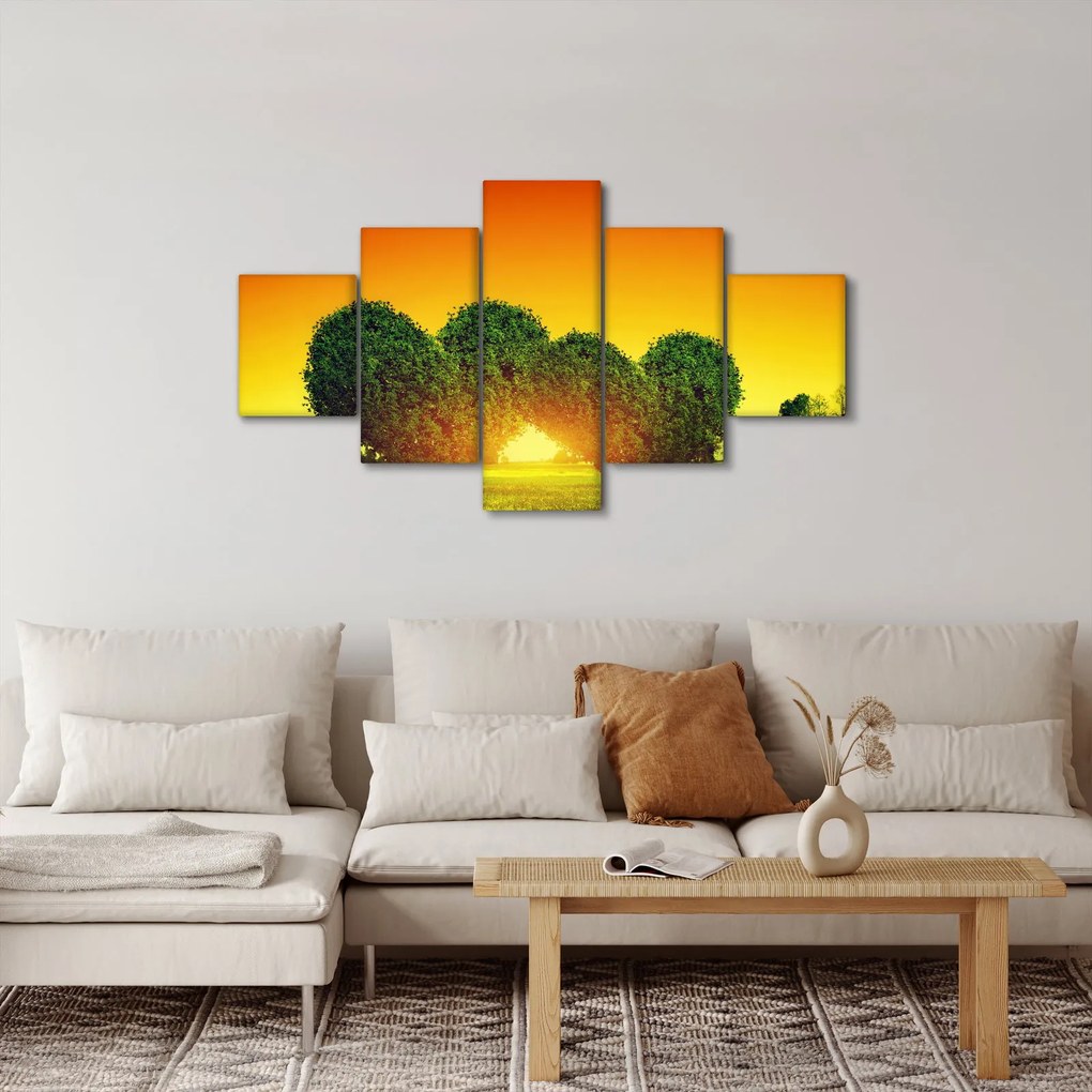 Obraz - Serce w koronach drzew (125x70 cm)
