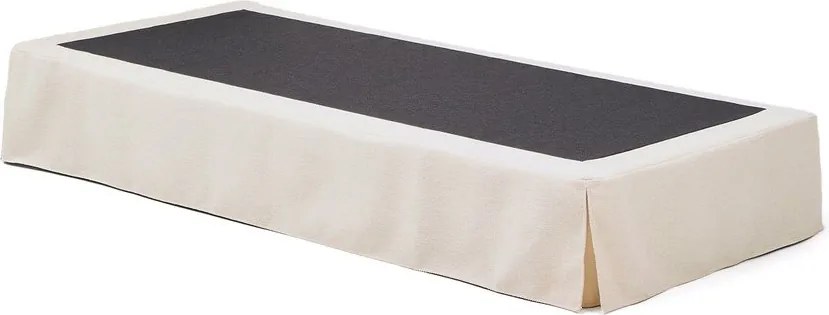 Białe tapicerowane łóżko jednoosobowe bez zagłówka 90x200 cm Jaira – Kave Home