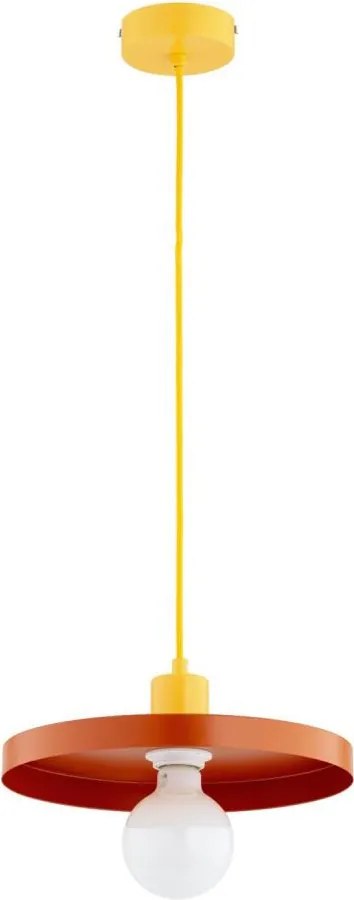 Żyrandol na lince LITO 1xE27/15W/230V miedziany/żółty