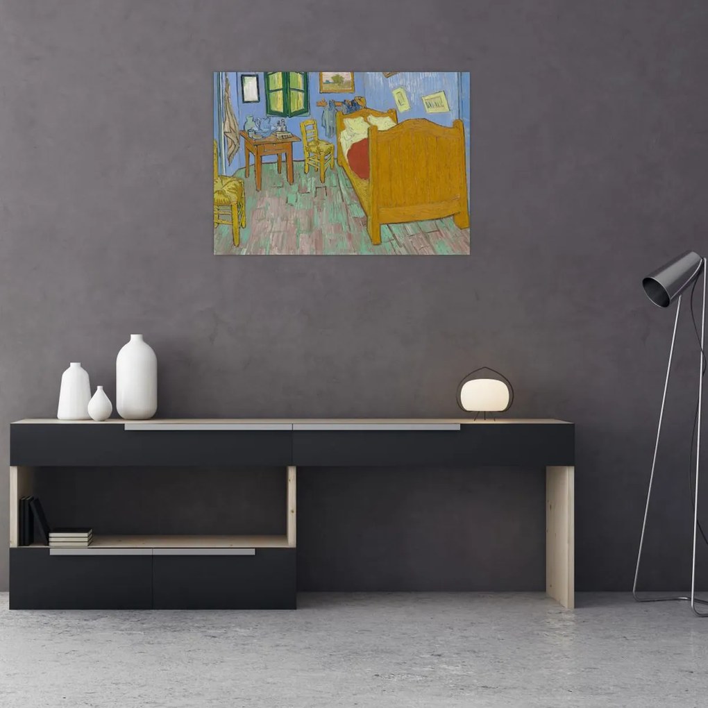 Obraz na szkle - Vincent van Gogh, The Bedroom, reprodukcje (70x50 cm)
