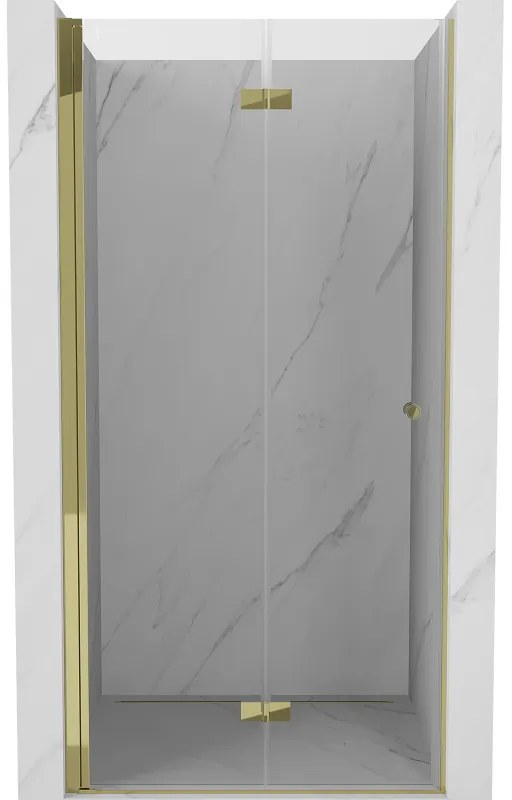 Mexen Mist-F drzwi prysznicowe składane lewe 60 cm, transparent, złote - 8A6-060-000-50-00-L