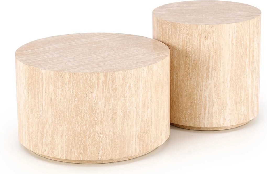 Stolik kawowy okrągły Novula 45 cm - trawertyn