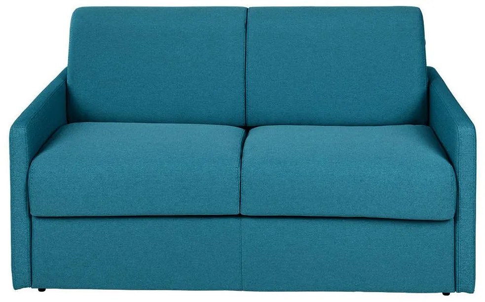 Kanapa 2-osobowa z ekspresowym mechanizmem rozkładania z tkaniny CALIFE - Kolor: turkusowy - Miejsce do spania: 120 cm - Materac 14 cm