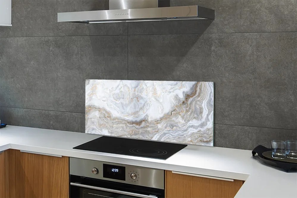 Panel szklany do Kuchni Naturalne Użylenie Marmuru