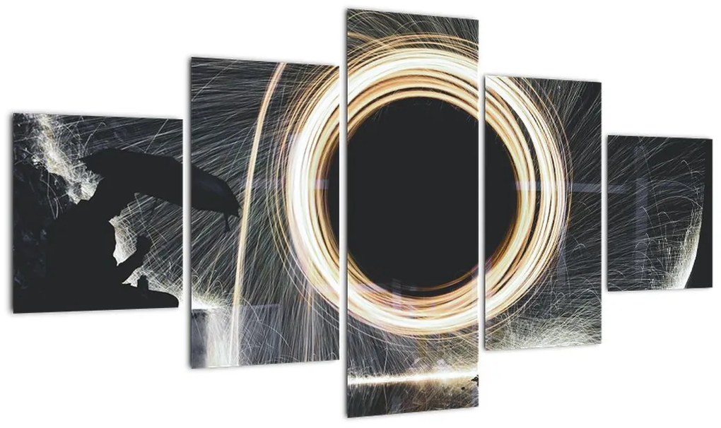 Obraz - Pokaz świateł w deszczu (125x70 cm)