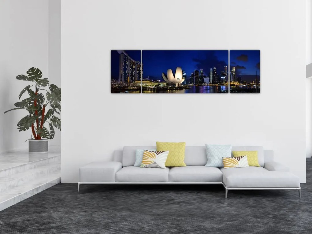 Obraz Singapuru nocą (170x50 cm)
