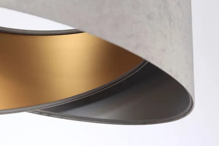 Szara welurowa lampa wisząca glamour L7-L16
