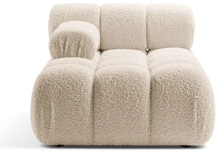 Beżowy moduł sofy z materiału bouclé (lewostronny) Bellis – Micadoni Home