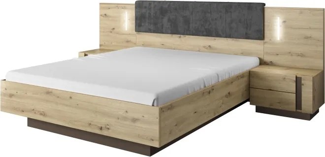 Łóżko RACO 160x200 cm w kolorze Jasnego DĘBU ARTISAN