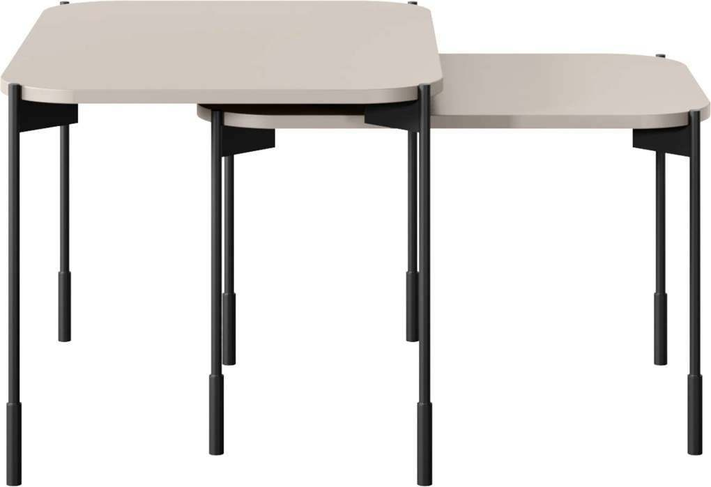 Stolik kawowy Sonatia 60 cm prostokątny na metalowych nogach - kaszmir