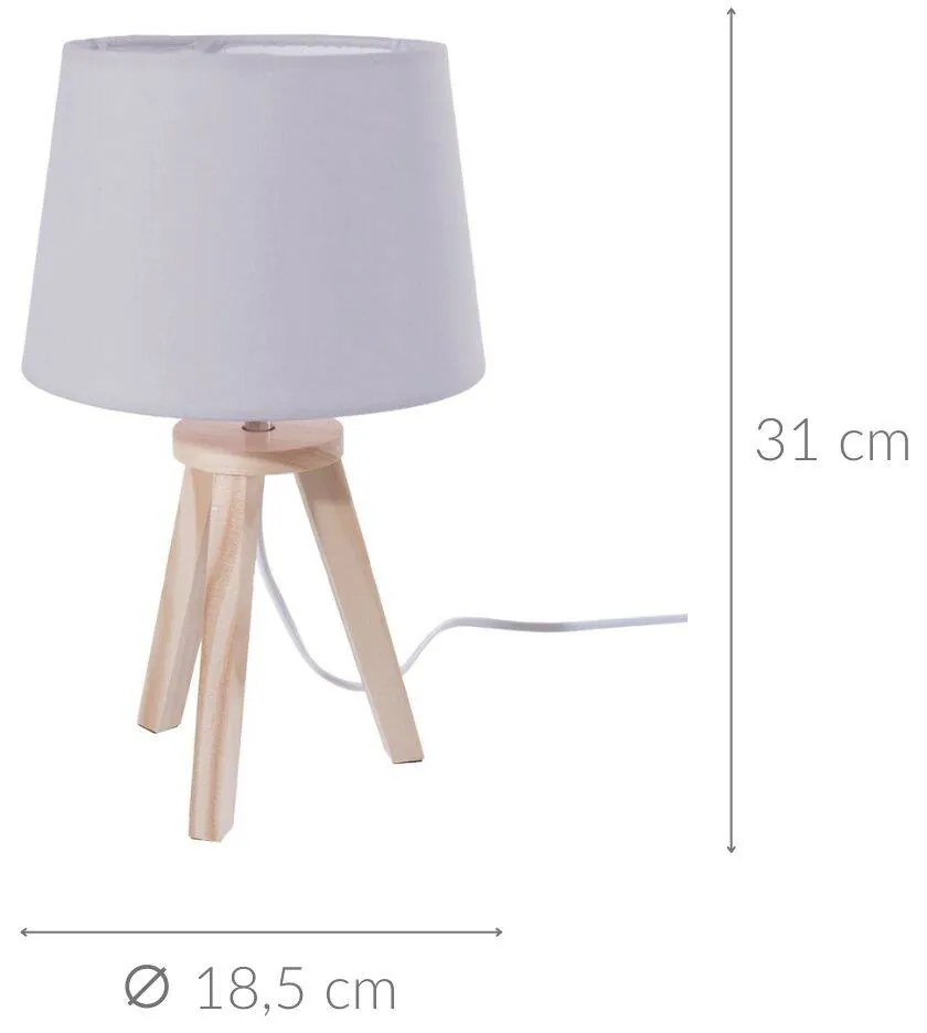 Lampa nocna z trójnogu, 31 cm