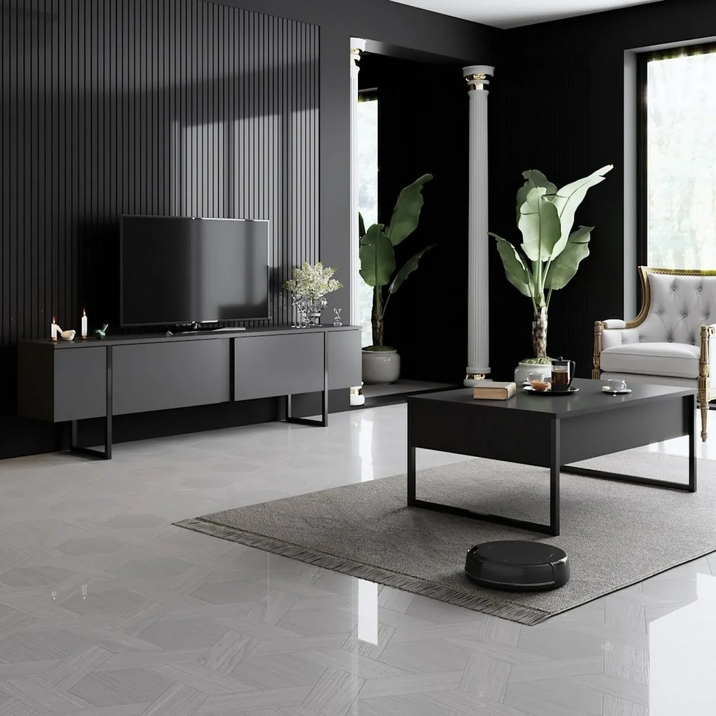 Stolik konferencyjny Luxe Anthracite and Black